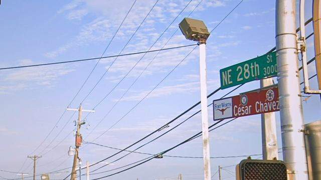 Fort Worth has removed signs along Northeast 28th Street that honored Cesar Chavez. Fort Worth has removed signs along Northeast 28th Street that honored Cesar Chavez.